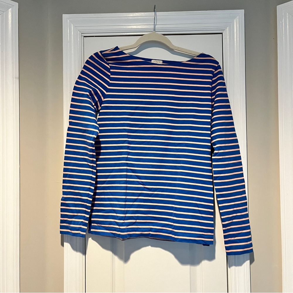 J.Crew Striped Boatneck Long Sleeve Tee